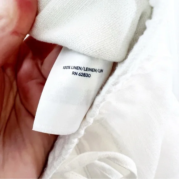 NWOT Lands’ End White Linen Shorts High Rise Bermuda Size Medium 10 12 - Picture 9 of 9